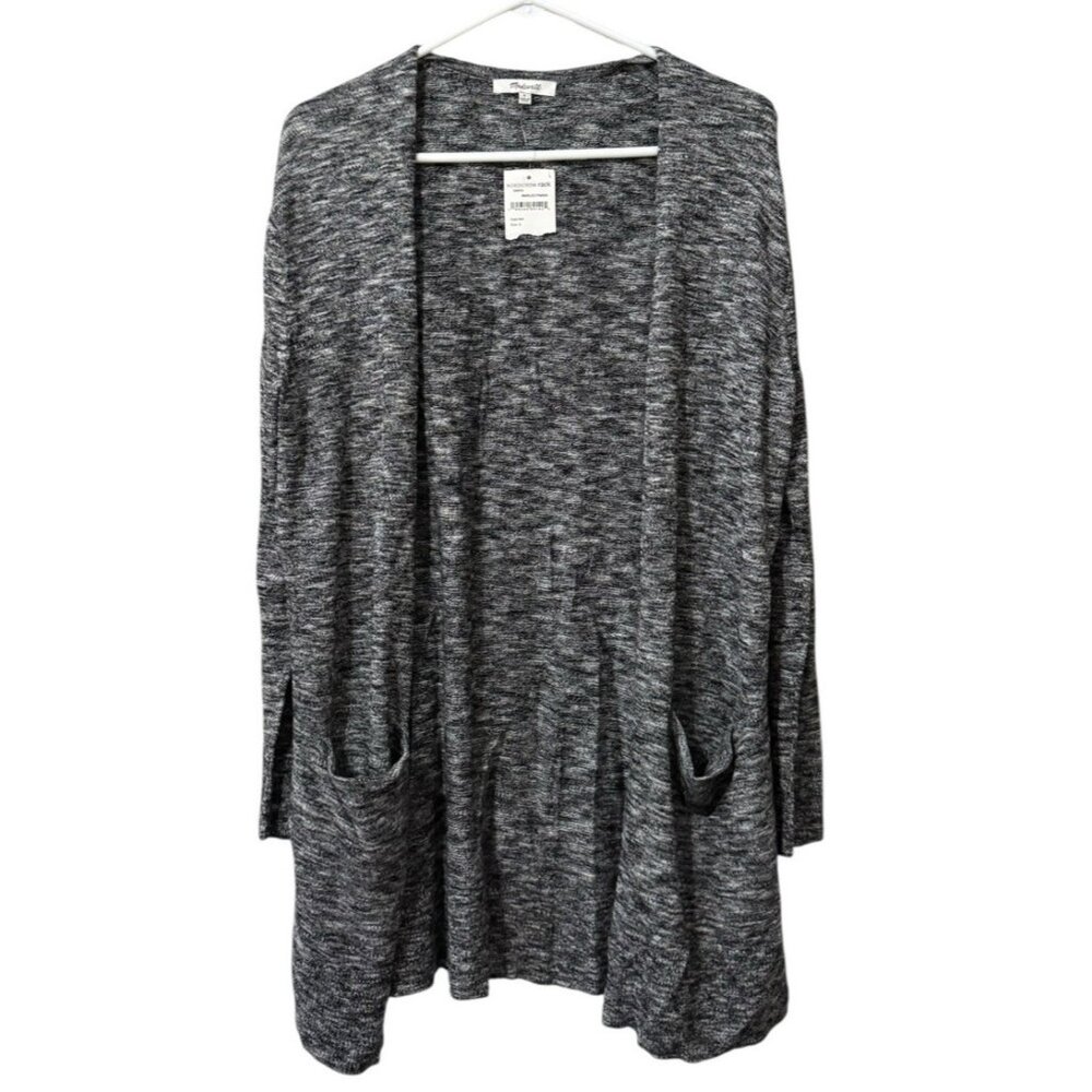 Madewell Cardigan Size Small Marled Panda Open Front Cardigan Sweater Pocket NWT
